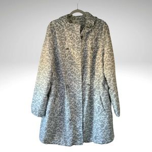 Miss Etam Lightweight Hooded Spring, Fall Leopard Print Rain Jacket 3/4 length